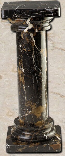 Roman Pedestal Black And Gold 37" High